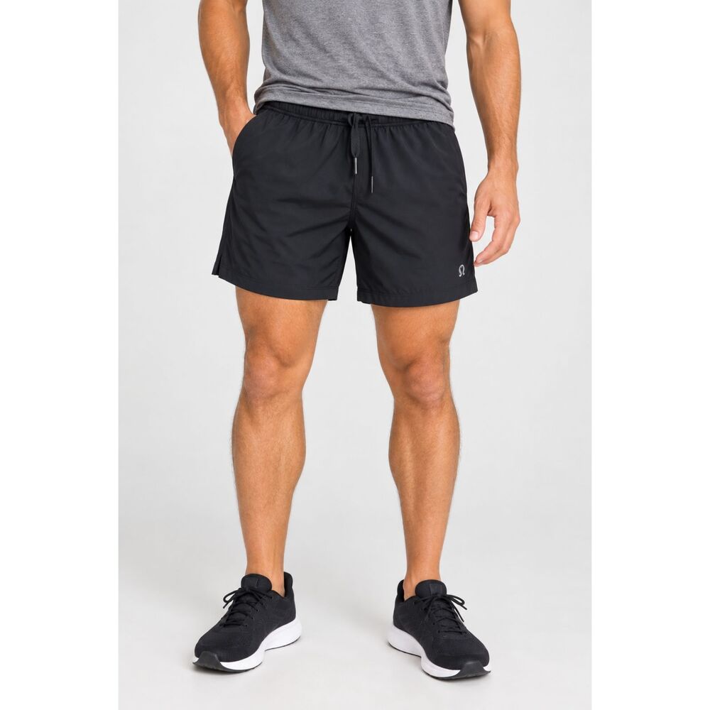 Lululemon Men's Black Lined Running Athletic Shorts Drawstring